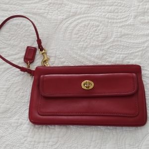 Vintage Red Coach Wristlet GUC